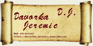 Davorka Jeremić vizit kartica